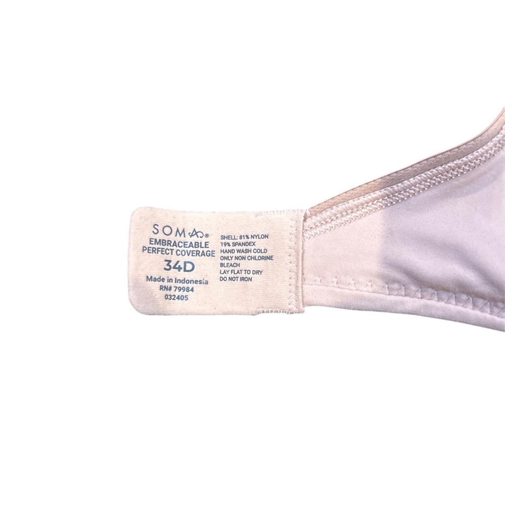 SOMA Size 34D Embraceable Perfect Coverage Bra in Adobe Rose NWT‎ - Picture 3 of 6